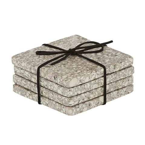 TERRAZZO GREY COASTERS SET 4